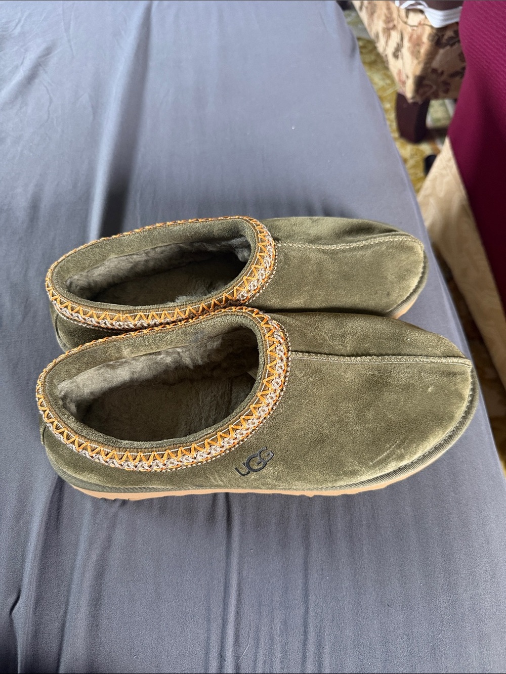 UGG tasman 5955-BTOL olive green womens size wool slipper size 11 women’s - Picture 2 of 8